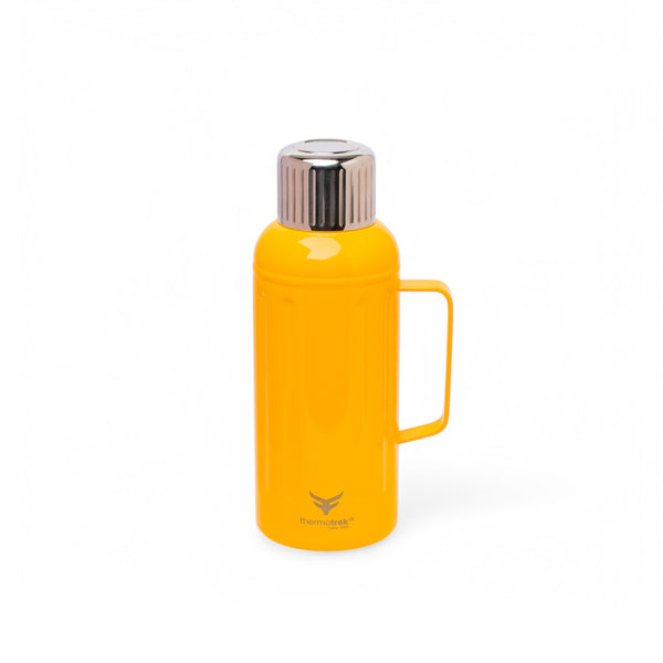 Thermotrek Stainless Steel Insulated Thermos with Handle - 33.8 oz (1000ml), Yellow