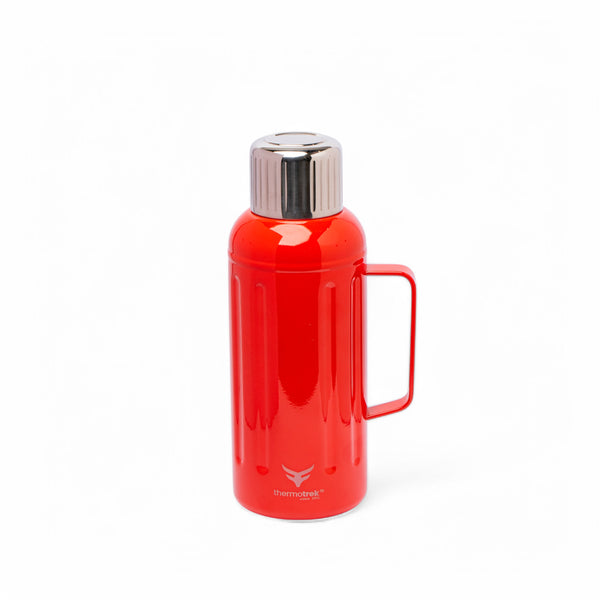 Thermotrek Stainless Steel Insulated Thermos with Handle - 33.8 oz (1000ml), Red