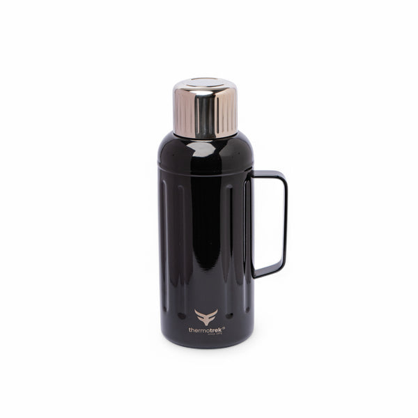 Thermotrek Stainless Steel Insulated Thermos with Handle - 33.8 oz (1000ml), Black