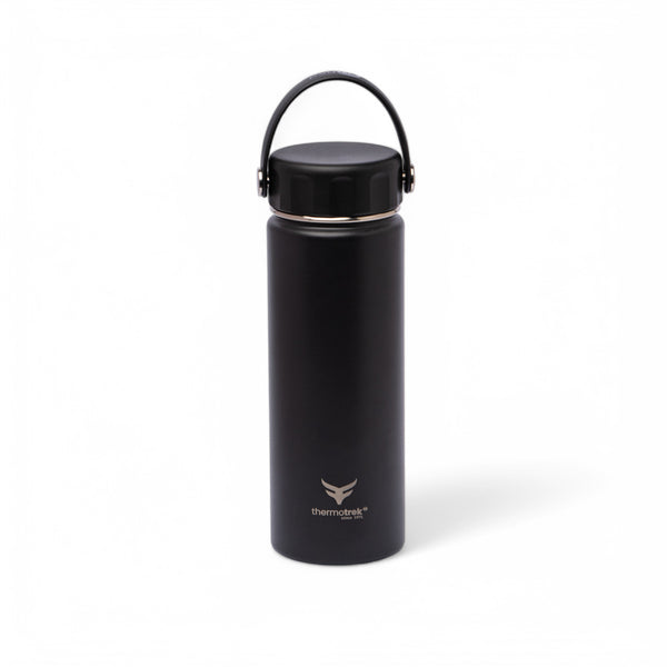 Stainless Steel Insulated Water Bottle with Screw-On Cap - 20 oz (590ml), Black
