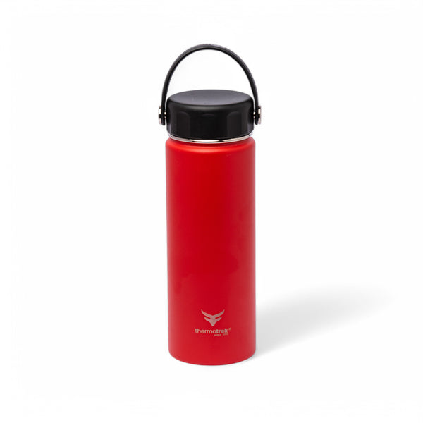 Stainless Steel Insulated Water Bottle with Screw-On Cap - 20 oz (590ml), Red